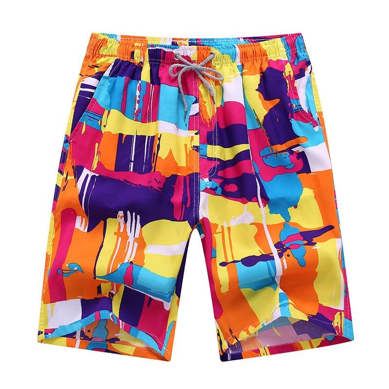 Man’s New Arrival Trendy Ink Painting Style Beach Swimming Shorts