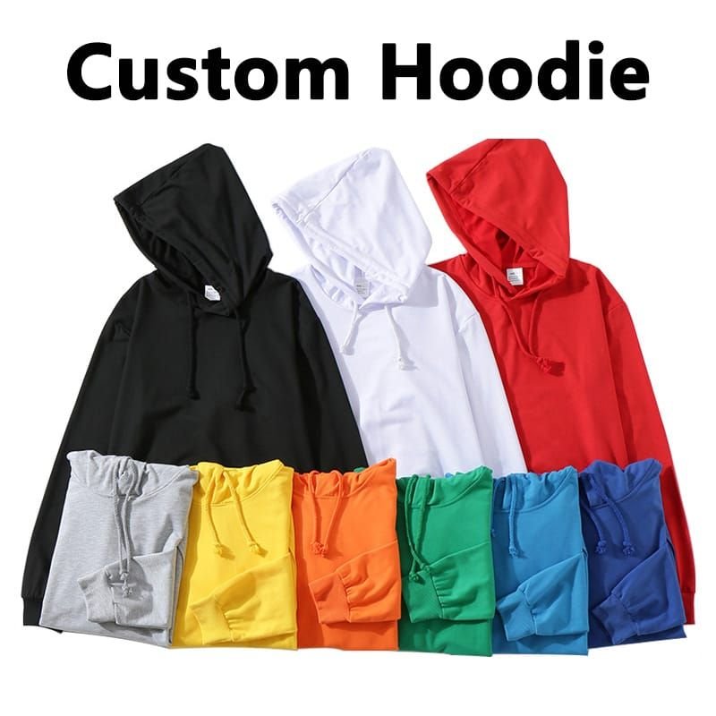 Unisex Solid Color Long Sleeve Hoodie Custom