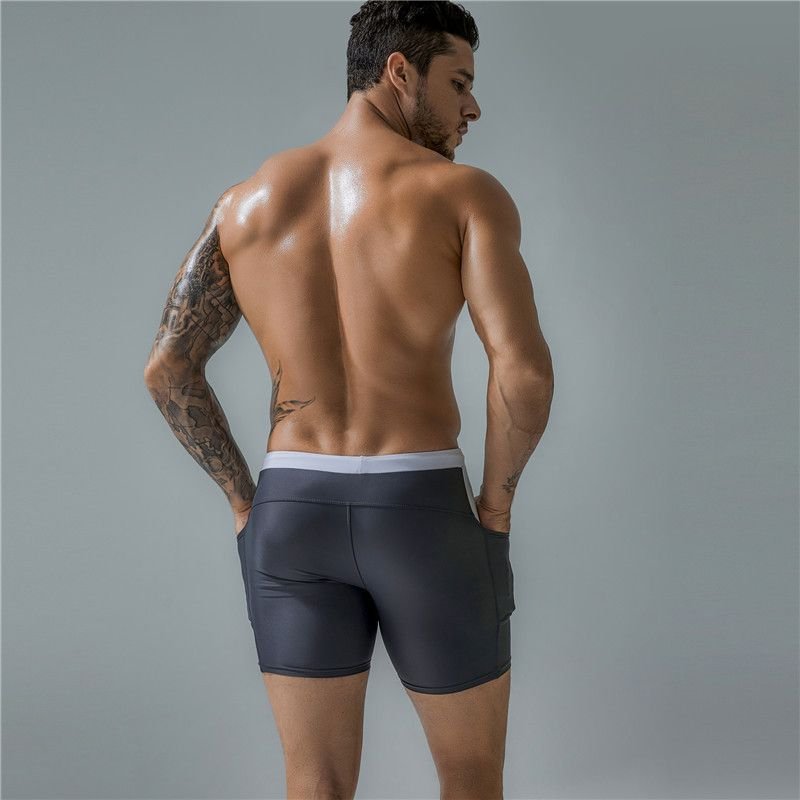 Men’S Casual Elastic Side Pocket Drawstring Swim Shorts