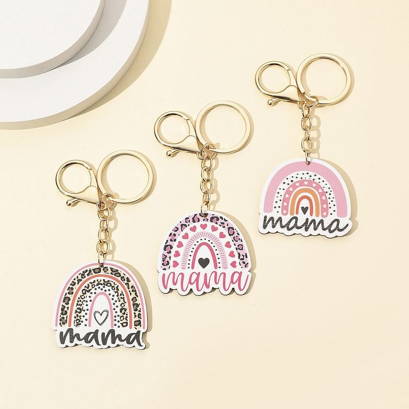 Mother’S Day Fashion Creative Letter Leopard Keychain